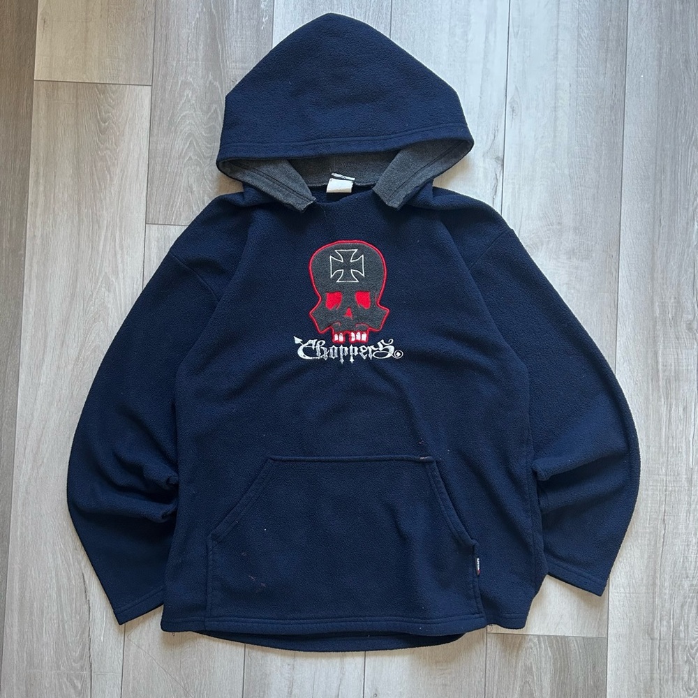 Vintage West Coast Choppers Style Fleece Pullover Hoodie Size Large